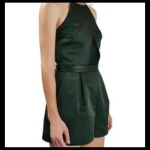 Topshop dark green romper